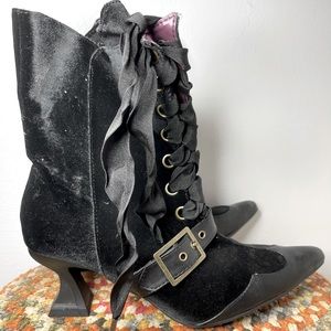 Witchy velvet boots